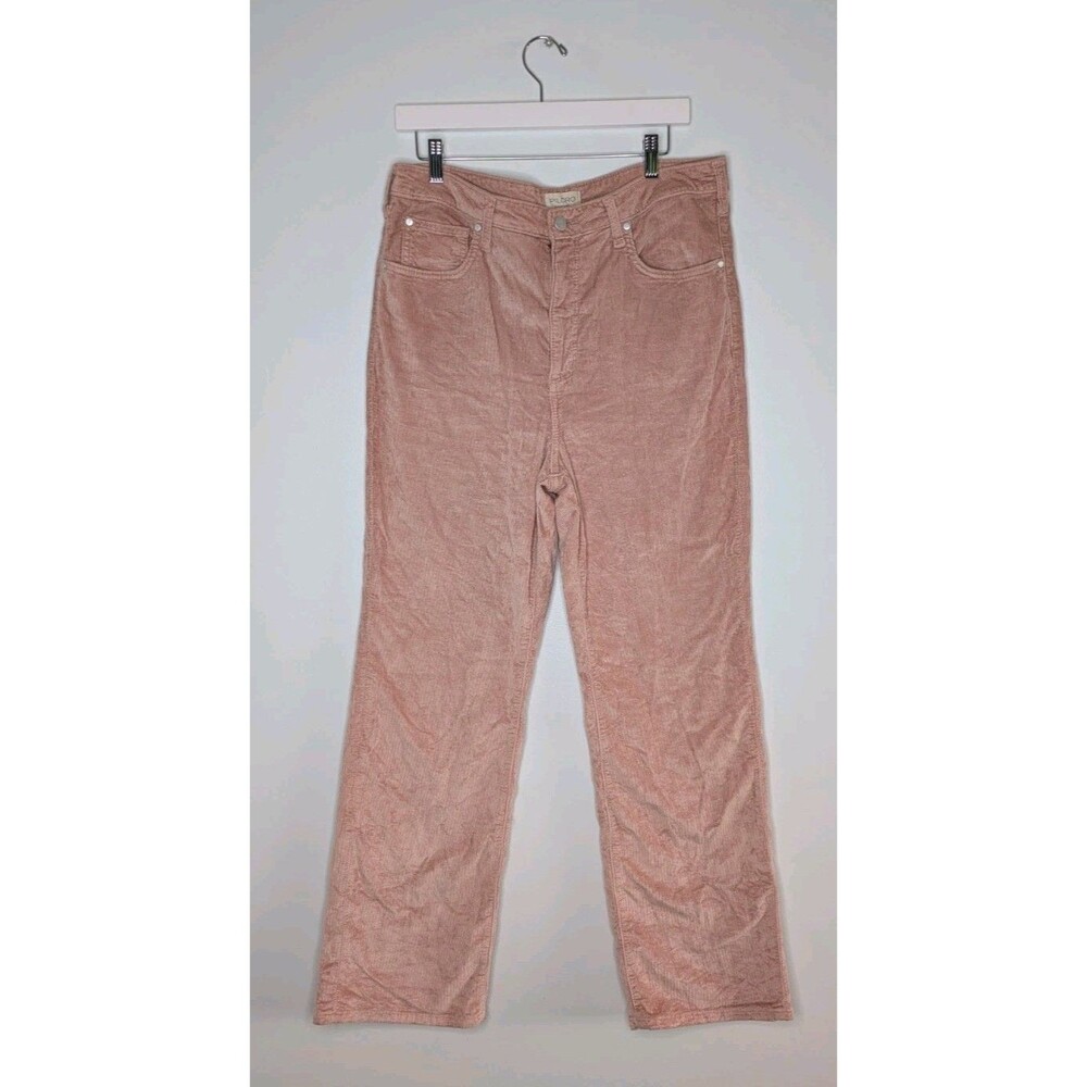 Anthropologie Pilcro Size 31 Robbie Pink Corduroy Pants High Rise Flare Jeans